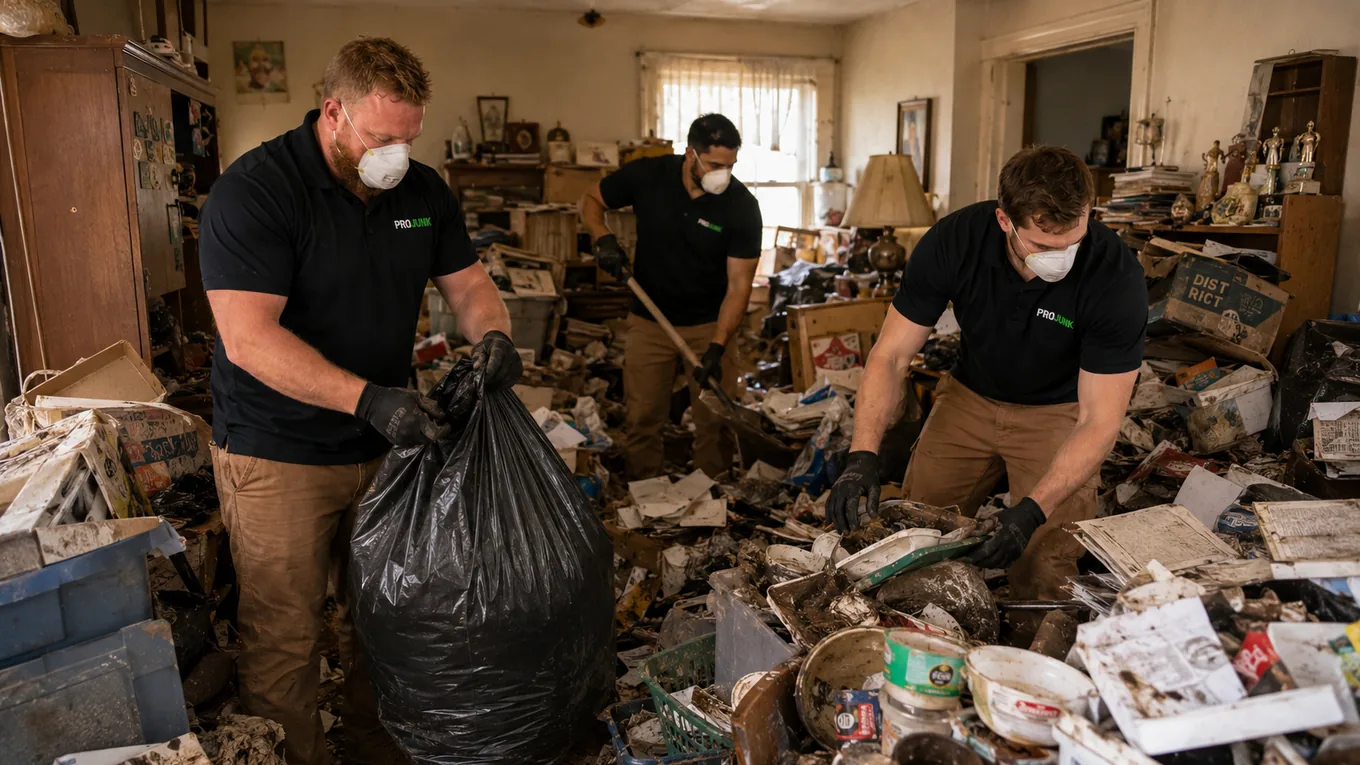 PROJUNK crew on a basement cleanout job